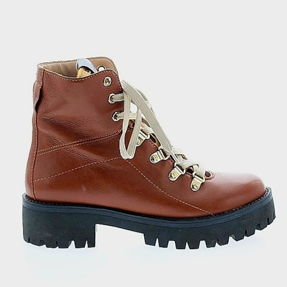 Steve Madden Brown and Tan Lace Up Boots Rugged Style - Picture 2 of 8